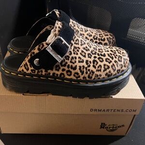 Dr Martens ZebZag Mule Leopard Print Casual Slingback Platforms